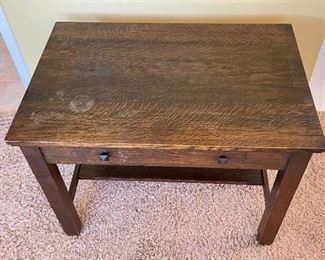 Antique Arts & Crafts Mission Oak Desk Library Table w/ Flip Top Inkwell	28.75 x 39 x 25.75in	HxWxD
