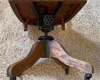 AS-IS Antique Oak Office Chair	34 x 17 x 22in	HxWxD
