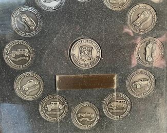 1920-30s Chrysler Plymouth Millionaires Club Coin Collection	9 x 9 x 3in	HxWxD
