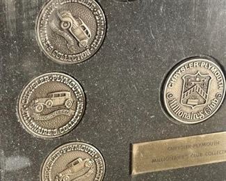 1920-30s Chrysler Plymouth Millionaires Club Coin Collection	9 x 9 x 3in	HxWxD
