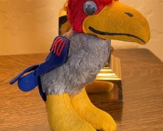 1940s KU Jayhawk Plush Toy University Of Kansas Mascot Personality Pet Collegiate	6.5 inches high	
