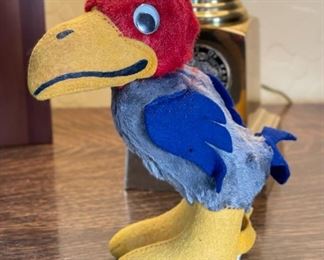 1940s KU Jayhawk Plush Toy University Of Kansas Mascot Personality Pet Collegiate	6.5 inches high	
