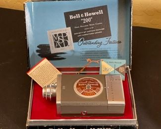 Bell & Howell Model 200 16mm Film Magazine Camera	Box: 3x9x7in	HxWxD
