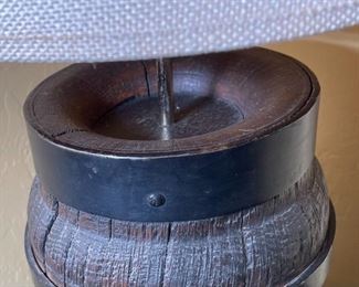 Vintage Rustic Wagon Wheel Hub Lamp Western	25 x 12.5in  diameter	
