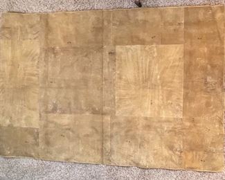 Huge Japanese Embossed Paneled Leather Art Tooled Leatherwork	50x75in	
