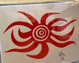 Alexander Calder 1975 Sunburst Litho The Flying Colors Collection Lithograph Framed Art	21.5 x 27.75 x 1in	HxWxD
