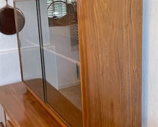 Vintage MCM Bissman Solid Walnut Credenza Hutch Sideboard	59x50x20in	HxWxD
