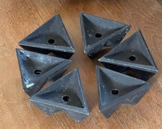 6pc Dansk IHQ Cast Iron Triangle Candlesticks 1726 Candle holders	BOX: 1.5x5x4.5in	HxWxD
