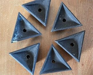 6pc Dansk IHQ Cast Iron Triangle Candlesticks 1726 Candle holders	BOX: 1.5x5x4.5in	HxWxD
