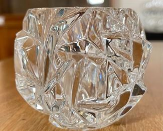 2pc Tiffany & Co Candle Holders Rock Cut Votive PAIR	3x3.25x3.25in	HxWxD
