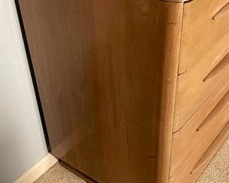 Vintage MCM Carl Bissman Solid Walnut  8 Drawer Double Dresser	31.5x59x20in	HxWxD
