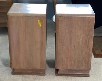 2pc Vintage MCM Carl Bissman Solid Walnut Nightstands PAIR Bedside Tables	25 x 15.5 x 15.5in	HxWxD
