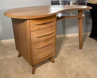 Vintage MCM Carl Bissman Solid Walnut Kidney Desk	28 x 48 x 26in	HxWxD
