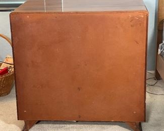 Vintage MCM Carl Bissman Solid Walnut 4 Drawer Dresser	32 x 32.5 x 20in	HxWxD
