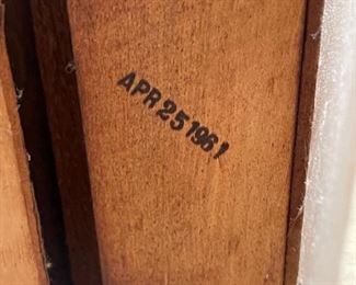 Vintage MCM Carl Bissman Solid Walnut 4 Drawer Dresser	32 x 32.5 x 20in	HxWxD
