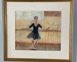 Original Art Jill Bush Ballerina Pastel Drawing	Frame: 18 x 20in <BR>Image: 11.5 x 13.25in	
