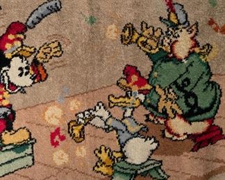 1930’s Walt Disney Alexander Smith Mickey Mouse & Donald Duck Woven Tapestry Rug	27x44in	
