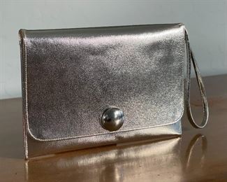 Vintage Bergdorf Goodman  Silver Purse Handbag	5.5x8.25x.5in	HxWxD
