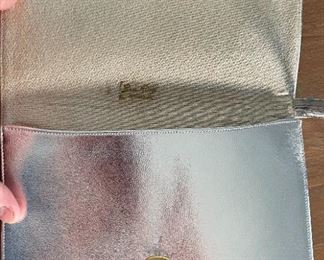 Vintage Bergdorf Goodman  Silver Purse Handbag	5.5x8.25x.5in	HxWxD
