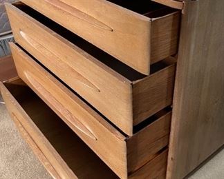 Vintage MCM Carl Bissman Solid Walnut 4 Drawer Dresser	32 x 32.5 x 20in	HxWxD
