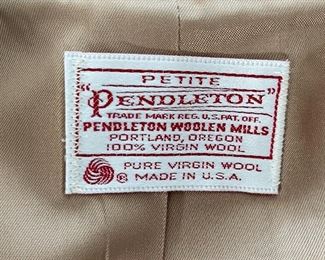 Pendleton Petite Wool Skirt & Coat Set Beige	Size: 4	
