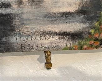 Original Art Park Bridge Building Unsigned	20 x 16in	
