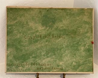 1943 Original Art City Park Rock Bridge Webster Kansas ED Lorbeer	12 x 16in	
