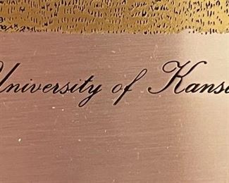 1949 Reed & Barton University of Kansas Old Fraser Hall Damascene Etching Silver UK	11.75 x 14. 75in	
