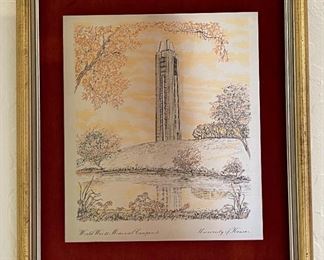 1949 Reed & Barton University of Kansas WWII Memorial Campanite Damascene Etching UK	11.75 x 14. 75in	
