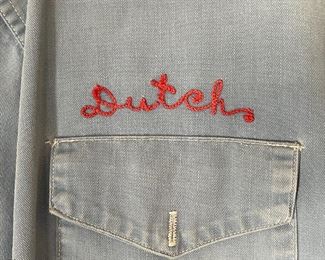 1950s DeSoto Plymouth Service Work Shirt LorBeer Motors	Unmarked mens Med?	
