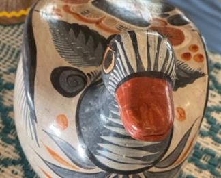 Mexico Pottery Bird Tonala	11.5in x  7.5 x 17in	HxWxD
