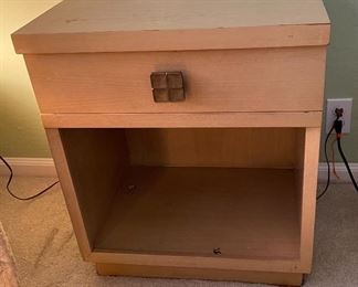 1950s Merton L Gershun Albert Furniture Gray Walnut Nightstand Single	25 x 21 25 x 15.25in	HxWxD

