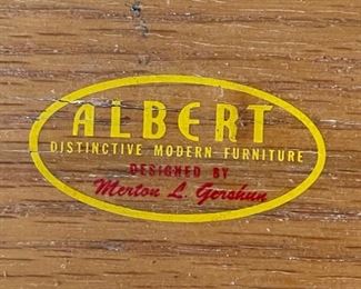 1950s Merton L Gershun Albert Furniture Gray Walnut Nightstand Single	25 x 21 25 x 15.25in	HxWxD
