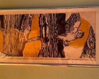 1969 Marieta Spurgeon Owl Litho	10.5x20.25in	
