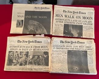 4 New York Times Apollo 11 newspapers	15x12 folded	
