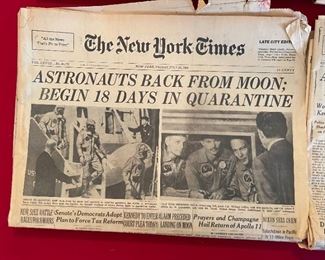 4 New York Times Apollo 11 newspapers	15x12 folded	
