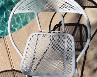 MCM Salterini Rid Jid  Folding Patio Set Table & 3 chairs	Chair: 3x23x21in	HxWxD

