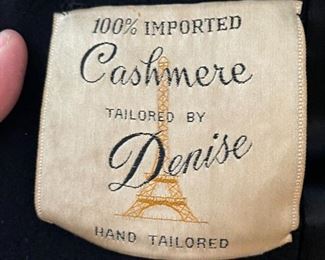 Black Denise Cashmere coat	Unmarked, Looks like small	
