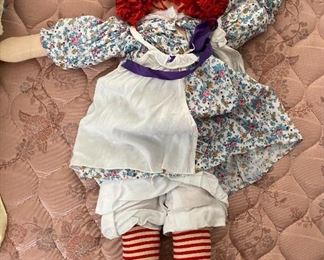 1960s vintage Raggedy Ann & Andy Dolls Knickerbocker	30in long	

