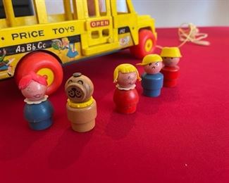 Vintage Fisher Price School Bus with Plastic People 1965 Wood /Plastic  Bus 192	N/A	

