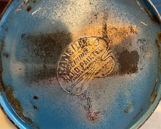 Vintage Tin Nesting Canister Lot Ransburg Metal 4 Pc Rare Blue Mid Century		
