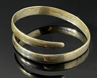 Vintage Sterling Silver Museum of Modern Art Spiral Coil Bangle Bracelet MMA BMCo 925	Size: 9	
