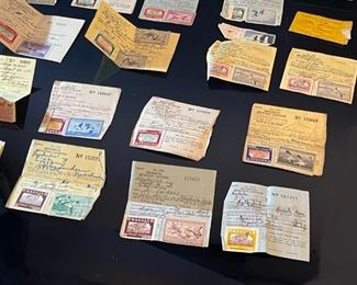 Lot of 30+ Kansas Hunt & Fish Licenses 1930s to 1960s		