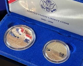 1986 US Liberty Silver Dollar Commemorative Coin Set w/box	Box: .5x6x3.5in	
