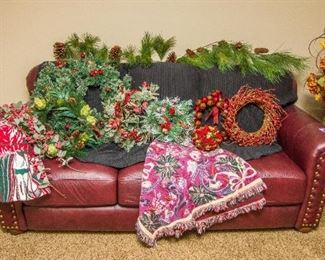 Wreaths!!  (Note: Couch Not For Sale)