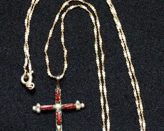Sterling Chain w/Cross Pendant