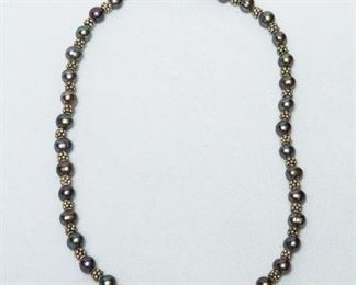 Pearl Necklace w/Sterling Spacers