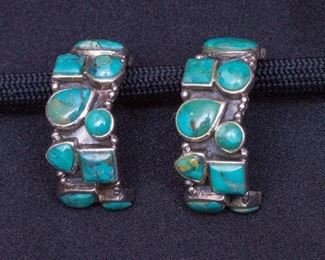 Sterling & Turquoise Pierced Earrings