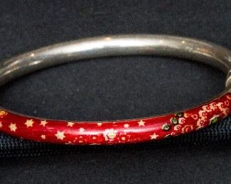 Sterling Enameled Bangle Bracelet