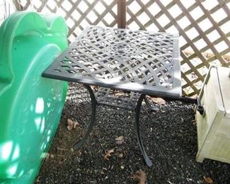 Small outdoor metal table